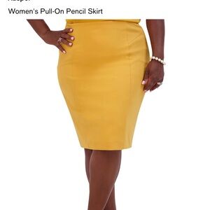 Kasper Mustard Pencil Skirt
